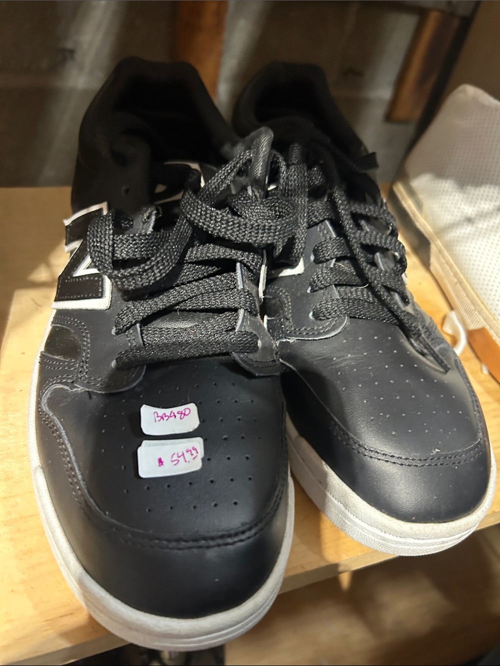 New Balance Black and White Men's Lace-Up Sneakers